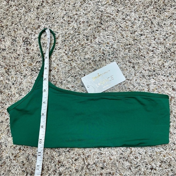 L*SPACE x Everyday Pursuits Milo One Shoulder Bikini Top in Emerald Small NWT - Picture 8 of 8